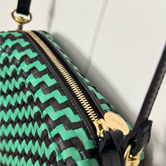 Clare V. Midi Sac Mint Opal/Black Zig Zag NWT - Picture 3 of 8